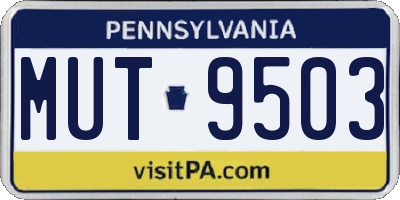 PA license plate MUT9503