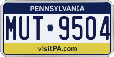 PA license plate MUT9504