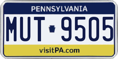 PA license plate MUT9505