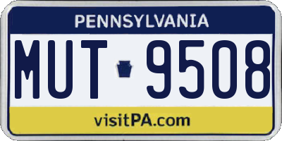 PA license plate MUT9508