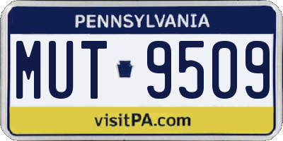 PA license plate MUT9509