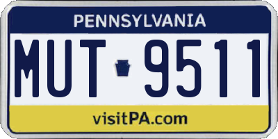 PA license plate MUT9511