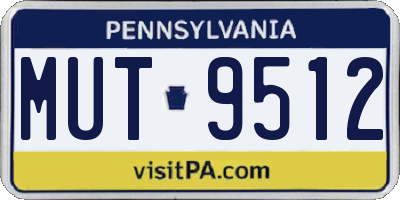 PA license plate MUT9512