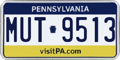 PA license plate MUT9513