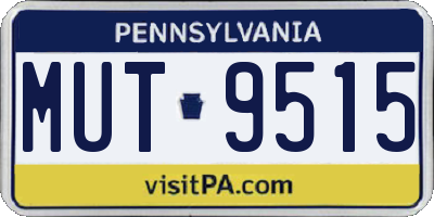 PA license plate MUT9515
