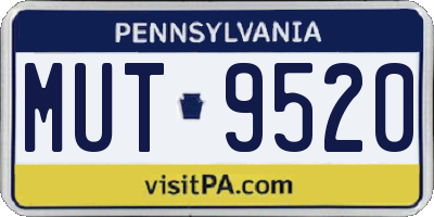 PA license plate MUT9520