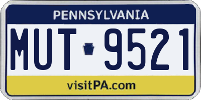 PA license plate MUT9521