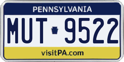 PA license plate MUT9522