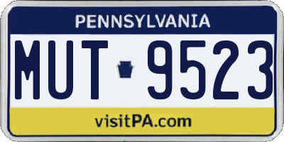 PA license plate MUT9523