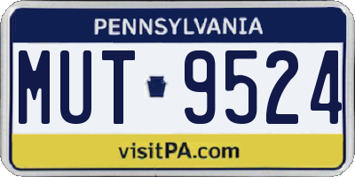 PA license plate MUT9524