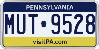 PA license plate MUT9528