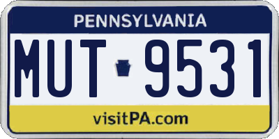 PA license plate MUT9531