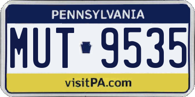 PA license plate MUT9535