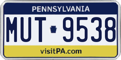 PA license plate MUT9538