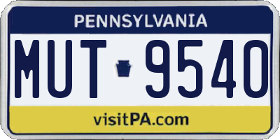 PA license plate MUT9540