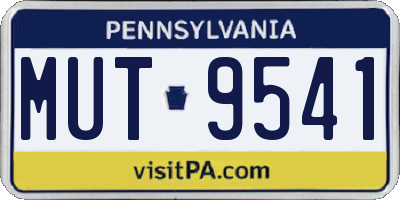 PA license plate MUT9541