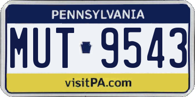 PA license plate MUT9543