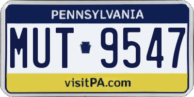 PA license plate MUT9547