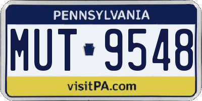 PA license plate MUT9548