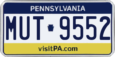 PA license plate MUT9552