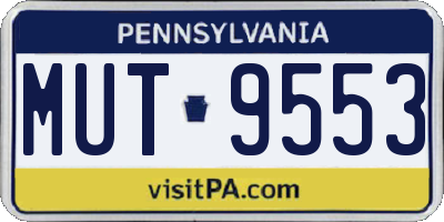 PA license plate MUT9553