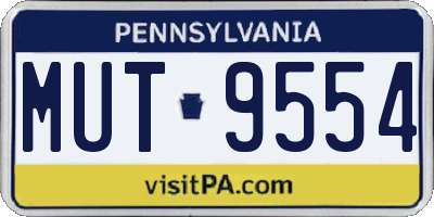 PA license plate MUT9554