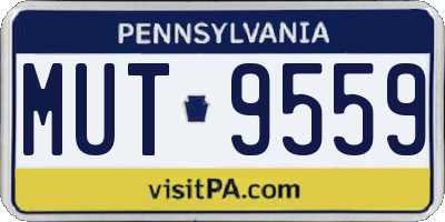 PA license plate MUT9559