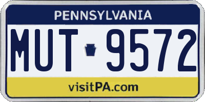 PA license plate MUT9572
