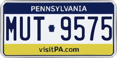 PA license plate MUT9575