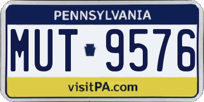 PA license plate MUT9576
