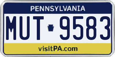 PA license plate MUT9583
