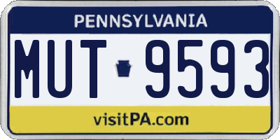 PA license plate MUT9593