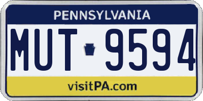 PA license plate MUT9594