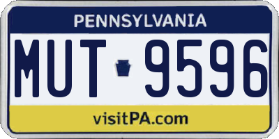 PA license plate MUT9596