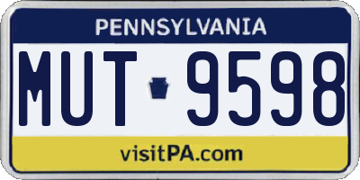 PA license plate MUT9598