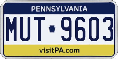 PA license plate MUT9603