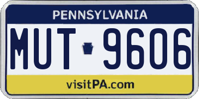 PA license plate MUT9606
