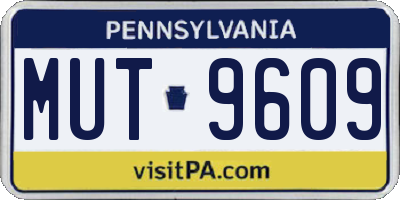PA license plate MUT9609