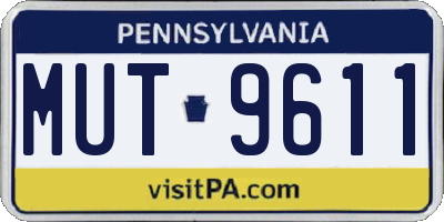 PA license plate MUT9611