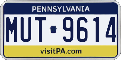 PA license plate MUT9614