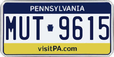 PA license plate MUT9615