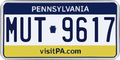 PA license plate MUT9617
