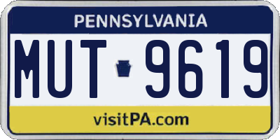 PA license plate MUT9619