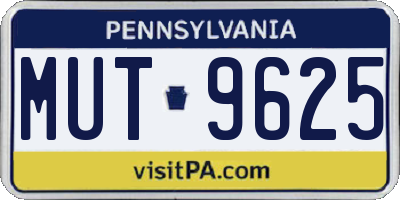 PA license plate MUT9625