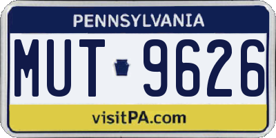 PA license plate MUT9626