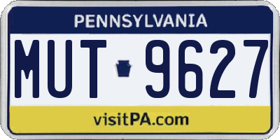 PA license plate MUT9627