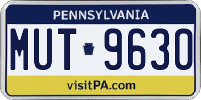 PA license plate MUT9630