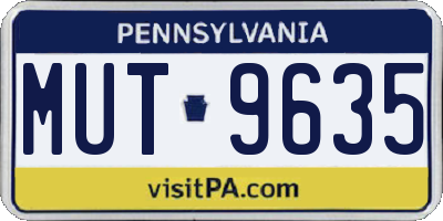 PA license plate MUT9635