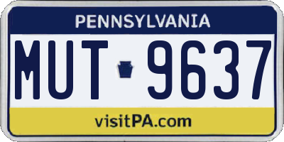 PA license plate MUT9637