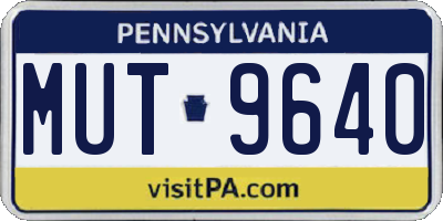 PA license plate MUT9640